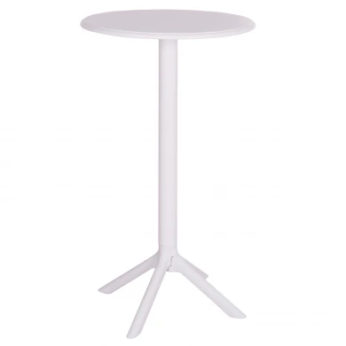 ΤΡΑΠΕΖΙ ΜΠΑΡ ΣΤΡΟΓΓΥΛΟ TERRIN HM6126.11 ΠΟΛΥΠΡΟΠΥΛΕΝΙΟ ΛΕΥΚΟ Φ60x106Υεκ.