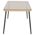 ΤΡΑΠΕΖΙ ΟΡΘΟΓΩΝΙΟ ALLEGRA HM5537.11 ΜΕΤΑΛ.ΜΑΥΡΟ-P.E. RATTAN ΦΥΣΙΚΟ 139,5x79,5x73Υεκ.
