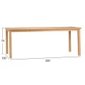 ΤΡΑΠΕΖΙ ΟΡΘΟΓΩΝΙΟ FINTO HM6616 ΞΥΛΟ TEAK--ΦΥΣΙΚΟ 200x100x75Υεκ.