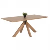 ΤΡΑΠΕΖΙ PAOLO HM9853 MDF ΜΕ ΚΑΠΛΑΜΑ ΦΡΑΞΙΝΟΥ-ΠΟΔΙΑ RUBBERWOOD-ΦΥΣΙΚΟ 180x90x75Yεκ