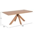 ΤΡΑΠΕΖΙ PAOLO HM9853 MDF ΜΕ ΚΑΠΛΑΜΑ ΦΡΑΞΙΝΟΥ-ΠΟΔΙΑ RUBBERWOOD-ΦΥΣΙΚΟ 180x90x75Yεκ