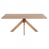 ΤΡΑΠΕΖΙ PAOLO HM9853 MDF ΜΕ ΚΑΠΛΑΜΑ ΦΡΑΞΙΝΟΥ-ΠΟΔΙΑ RUBBERWOOD-ΦΥΣΙΚΟ 180x90x75Yεκ