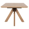 ΤΡΑΠΕΖΙ PAOLO HM9853 MDF ΜΕ ΚΑΠΛΑΜΑ ΦΡΑΞΙΝΟΥ-ΠΟΔΙΑ RUBBERWOOD-ΦΥΣΙΚΟ 180x90x75Yεκ
