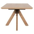 ΤΡΑΠΕΖΙ PAOLO HM9853 MDF ΜΕ ΚΑΠΛΑΜΑ ΦΡΑΞΙΝΟΥ-ΠΟΔΙΑ RUBBERWOOD-ΦΥΣΙΚΟ 180x90x75Yεκ