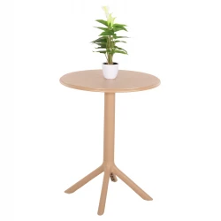 ΤΡΑΠΕΖΙ ΠΟΛΥΠΡΟΠΥΛΕΝΙΟΥ ΣΤΡΟΓΓΥΛΟ TERRIN HM6124.14 ΚΑΠΟΥΤΣΙΝΟ Φ61x77Υεκ.