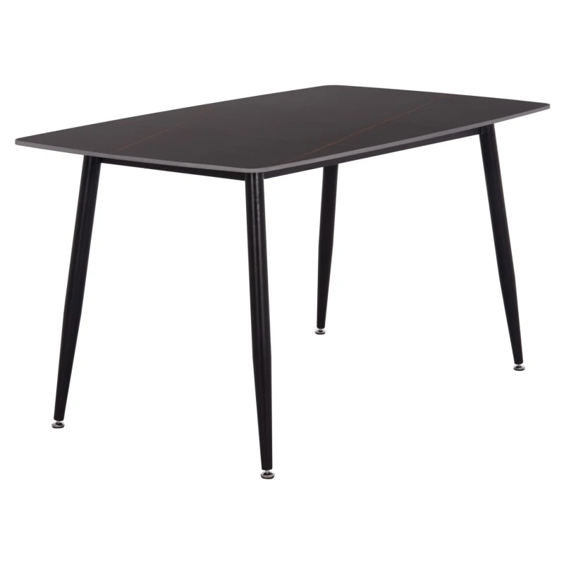 ΤΡΑΠΕΖΙ RAVEN HM18149.02 ΚΕΡΑΜΙΚΟ TOP ΜΕ ΟΨΗ ΜΑΥΡΟ ΜΑΡΜΑΡΟ 140x80x74Υεκ.