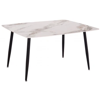 ΤΡΑΠΕΖΙ RAVEN HM18149.04 ΚΕΡΑΜΙΚΟ TOP ΜΕ ΟΨΗ ΛΕΥΚΟ/ΚΑΦΕ ΜΑΡΜΑΡΟ 140x80x74Υεκ.