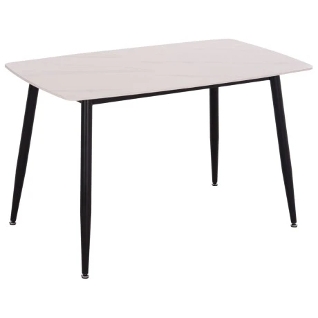 ΤΡΑΠΕΖΙ RAVEN HM9854.01 ΚΕΡΑΜΙΚΟ TOP ΜΑΤ ΛΕΥΚΟ ΜΑΡΜΑΡΟ-ΜΑΥΡΟ ΜΕΤΑΛΛΟ 120x70x73Υεκ.