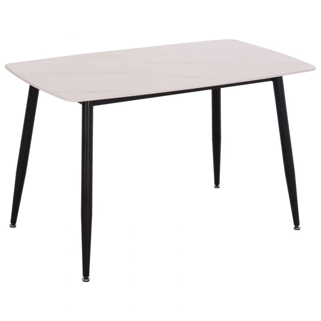 ΤΡΑΠΕΖΙ RAVEN HM9854.01 ΚΕΡΑΜΙΚΟ TOP ΜΑΤ ΛΕΥΚΟ ΜΑΡΜΑΡΟ-ΜΑΥΡΟ ΜΕΤΑΛΛΟ 120x70x73Υεκ.