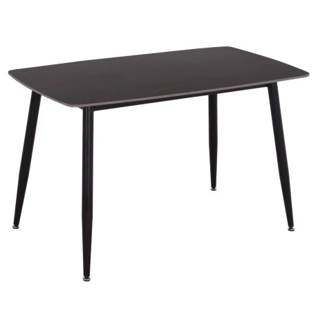 ΤΡΑΠΕΖΙ RAVEN HM9854.02 ΚΕΡΑΜΙΚΟ TOP ΜΑΥΡΟ ΜΑΡΜΑΡΟ-ΜΑΥΡΟ ΜΕΤΑΛΛΟ 120x70x73Υεκ.
