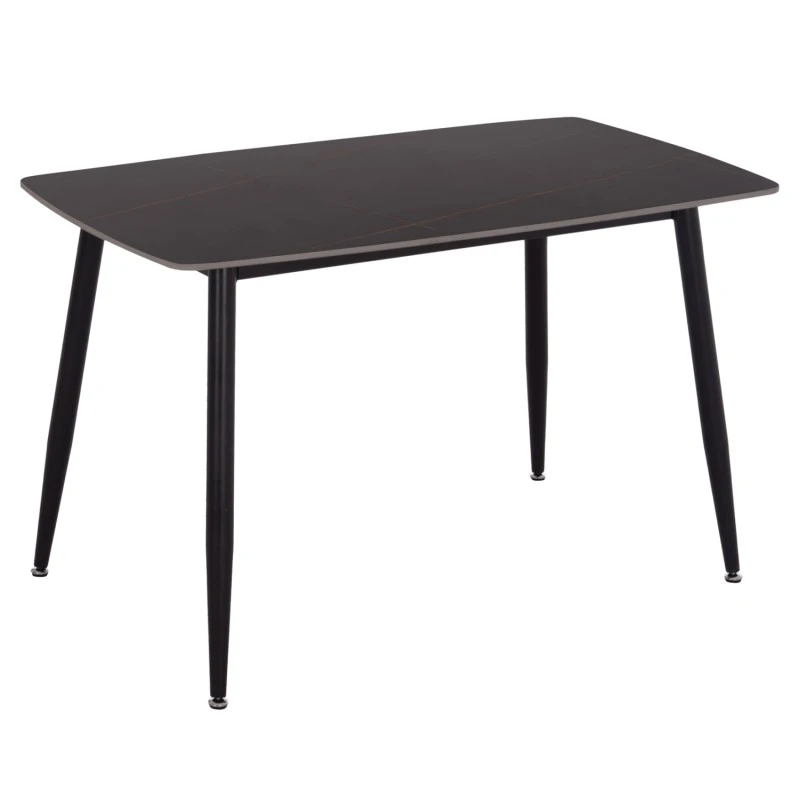ΤΡΑΠΕΖΙ RAVEN HM9854.02 ΚΕΡΑΜΙΚΟ TOP ΜΑΥΡΟ ΜΑΡΜΑΡΟ-ΜΑΥΡΟ ΜΕΤΑΛΛΟ 117,5x67,5x76Υεκ.
