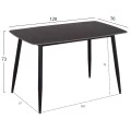 ΤΡΑΠΕΖΙ RAVEN HM9854.02 ΚΕΡΑΜΙΚΟ TOP ΜΑΥΡΟ ΜΑΡΜΑΡΟ-ΜΑΥΡΟ ΜΕΤΑΛΛΟ 117,5x67,5x76Υεκ.