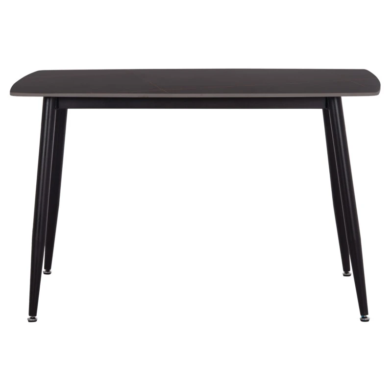 ΤΡΑΠΕΖΙ RAVEN HM9854.02 ΚΕΡΑΜΙΚΟ TOP ΜΑΥΡΟ ΜΑΡΜΑΡΟ-ΜΑΥΡΟ ΜΕΤΑΛΛΟ 117,5x67,5x76Υεκ.
