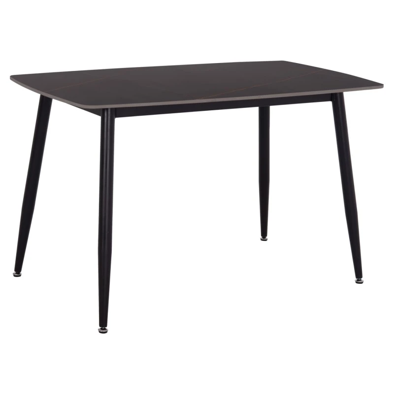 ΤΡΑΠΕΖΙ RAVEN HM9854.02 ΚΕΡΑΜΙΚΟ TOP ΜΑΥΡΟ ΜΑΡΜΑΡΟ-ΜΑΥΡΟ ΜΕΤΑΛΛΟ 117,5x67,5x76Υεκ.