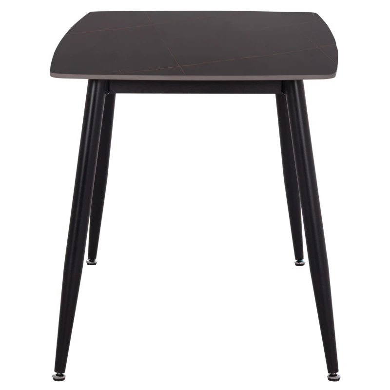 ΤΡΑΠΕΖΙ RAVEN HM9854.02 ΚΕΡΑΜΙΚΟ TOP ΜΑΥΡΟ ΜΑΡΜΑΡΟ-ΜΑΥΡΟ ΜΕΤΑΛΛΟ 117,5x67,5x76Υεκ.