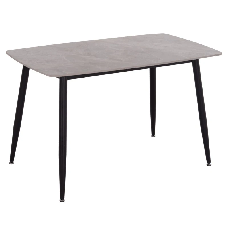 ΤΡΑΠΕΖΙ RAVEN HM9854.13 ΚΕΡΑΜΙΚΟ TOP ΓΚΡΙ ΜΑΡΜΑΡΟ-ΜΑΥΡΟ ΜΕΤΑΛΛΟ 120x70x73Υεκ.