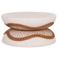ΤΡΑΠΕΖΙ ΣΑΛΟΝΙΟΥ ANNA HM18157.02 FIBER CEMENT ΛΕΥΚΟ-ΦΥΣΙΚΟ RATTAN--Φ92x44.5Υεκ