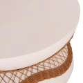 ΤΡΑΠΕΖΙ ΣΑΛΟΝΙΟΥ ANNA HM18157.02 FIBER CEMENT ΛΕΥΚΟ-ΦΥΣΙΚΟ RATTAN--Φ92x44.5Υεκ