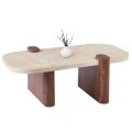 ΤΡΑΠΕΖΙ ΣΑΛΟΝΙΟΥ ARDEN HM18435 MDF TOP ΟΨΗ ΤΡΑΒΕΡΤΙΝΑΣ-MDF ΠΟΔΙΑ ΚΑΡΥΔΙ 120x60x40Υεκ