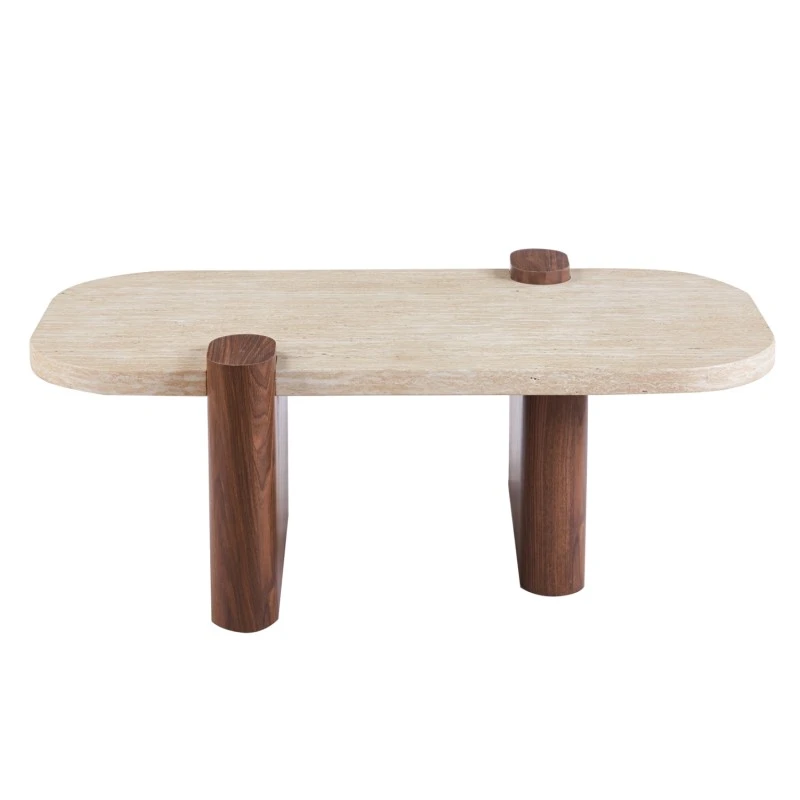 ΤΡΑΠΕΖΙ ΣΑΛΟΝΙΟΥ ARDEN HM18435 MDF TOP ΟΨΗ ΤΡΑΒΕΡΤΙΝΑΣ-MDF ΠΟΔΙΑ ΚΑΡΥΔΙ 120x60x40Υεκ