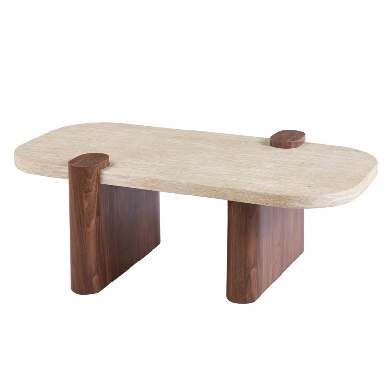 ΤΡΑΠΕΖΙ ΣΑΛΟΝΙΟΥ ARDEN HM18435 MDF TOP ΟΨΗ ΤΡΑΒΕΡΤΙΝΑΣ-MDF ΠΟΔΙΑ ΚΑΡΥΔΙ 120x60x40Υεκ