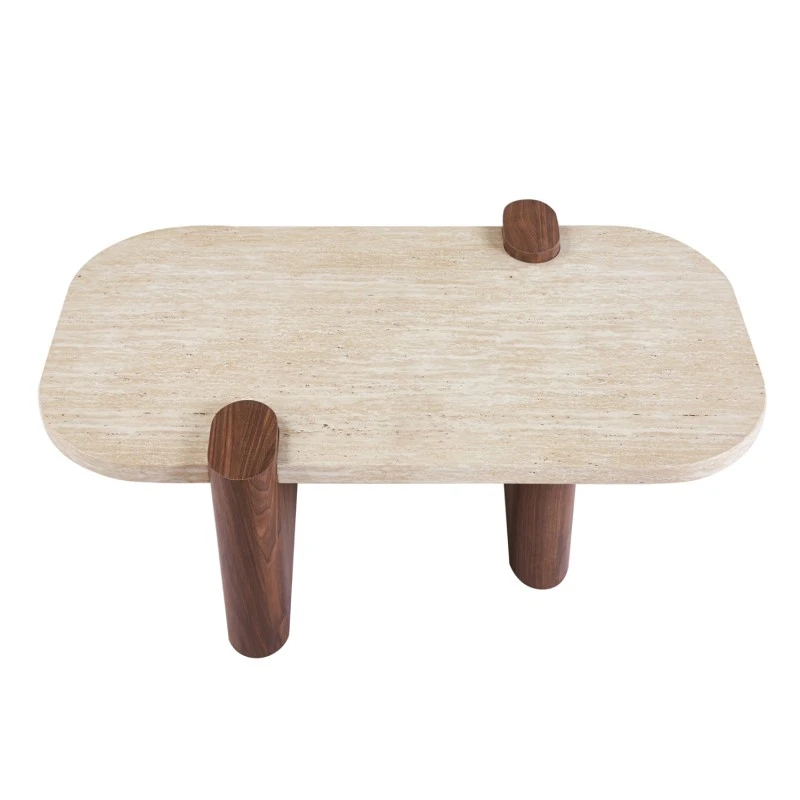ΤΡΑΠΕΖΙ ΣΑΛΟΝΙΟΥ ARDEN HM18435 MDF TOP ΟΨΗ ΤΡΑΒΕΡΤΙΝΑΣ-MDF ΠΟΔΙΑ ΚΑΡΥΔΙ 120x60x40Υεκ
