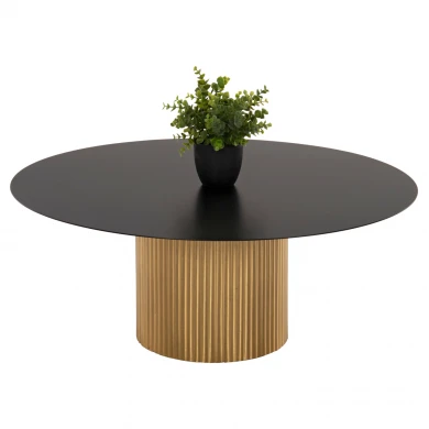 ΤΡΑΠΕΖΙ ΣΑΛΟΝΙΟΥ CLAD HM9674 ΜΕΤΑΛΛΟ ΣΕ ΧΡΥΣΟ & ΜΑΥΡΟ Φ80x32Υεκ.