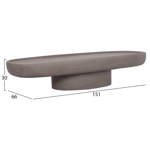 ΤΡΑΠΕΖΙ ΣΑΛΟΝΙΟΥ DESSY HM18153.03 FIBER CEMENT ΣΕ ΓΚΡΙ--151x66x30Υεκ.