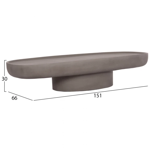 ΤΡΑΠΕΖΙ ΣΑΛΟΝΙΟΥ DESSY HM18153.03 FIBER CEMENT ΣΕ ΓΚΡΙ--151x66x30Υεκ.