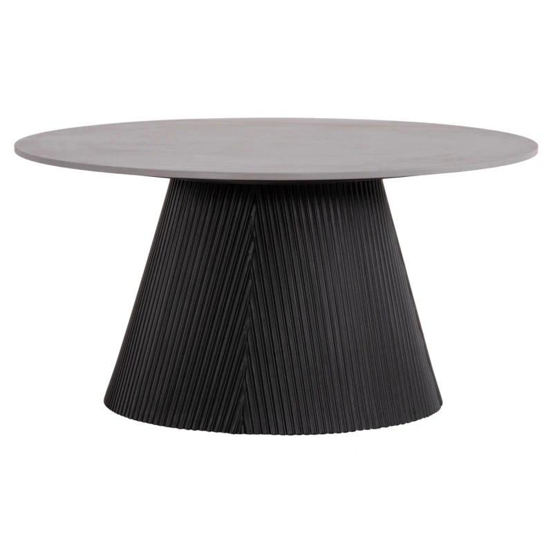 ΤΡΑΠΕΖΙ ΣΑΛΟΝΙΟΥ DUNCAN HM18022.01 ΚΕΡΑΜΙΚΟ TOP-MDF ΒΑΣΗ-ΜΑΥΡΟ Φ80x41Υεκ.