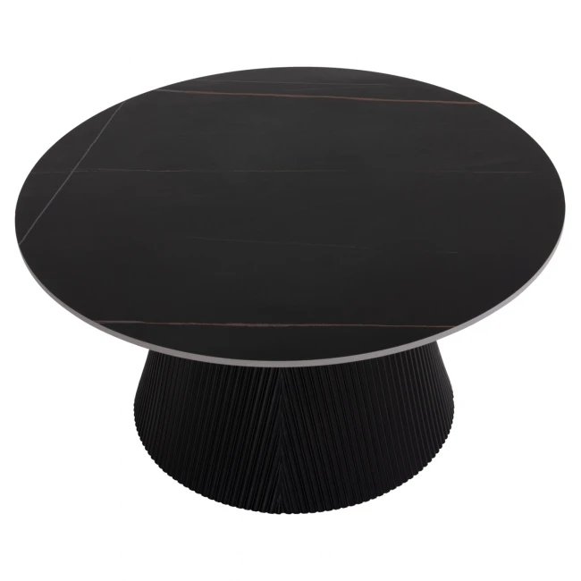 ΤΡΑΠΕΖΙ ΣΑΛΟΝΙΟΥ DUNCAN HM18022.01 ΚΕΡΑΜΙΚΟ TOP-MDF ΒΑΣΗ-ΜΑΥΡΟ Φ80x41Υεκ.