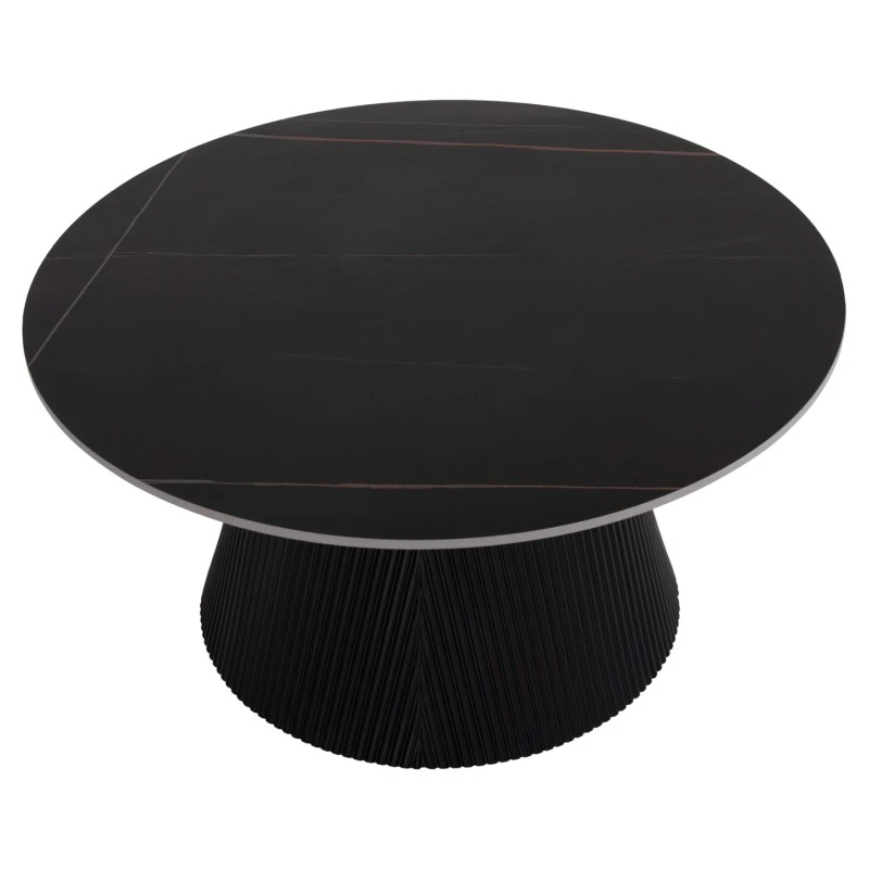 ΤΡΑΠΕΖΙ ΣΑΛΟΝΙΟΥ DUNCAN HM18022.01 ΚΕΡΑΜΙΚΟ TOP-MDF ΒΑΣΗ-ΜΑΥΡΟ Φ80x41Υεκ.