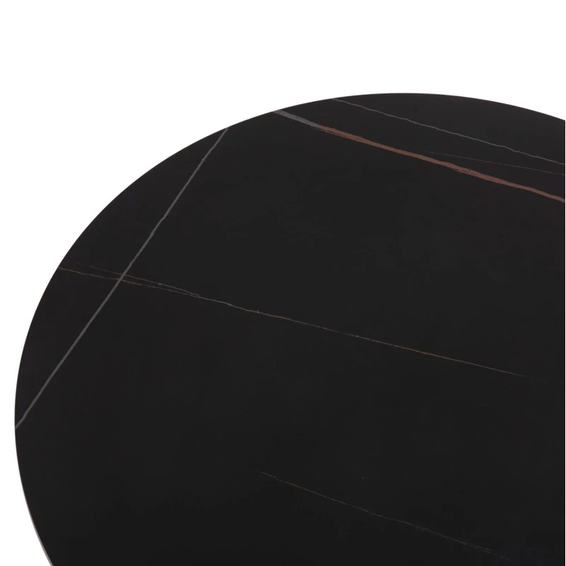 ΤΡΑΠΕΖΙ ΣΑΛΟΝΙΟΥ DUNCAN HM18022.01 ΚΕΡΑΜΙΚΟ TOP-MDF ΒΑΣΗ-ΜΑΥΡΟ Φ80x41Υεκ.