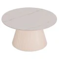 ΤΡΑΠΕΖΙ ΣΑΛΟΝΙΟΥ DUNCAN HM18022.02 ΚΕΡΑΜΙΚΟ TOP-MDF ΒΑΣΗ-ΚΡΕΜ ΛΕΥΚΟ Φ80x41Υεκ.