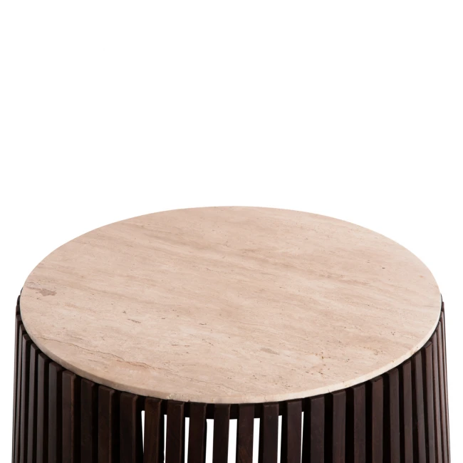 ΤΡΑΠΕΖΙ ΣΑΛΟΝΙΟΥ KREST HM9712 ΜΑΣΙΦ ΞΥΛΟ ΑΚΑΚΙΑΣ ΣΕ ΚΑΦΕ-ΤΡΑΒΕΡΤΙΝA Φ90x40Υεκ.