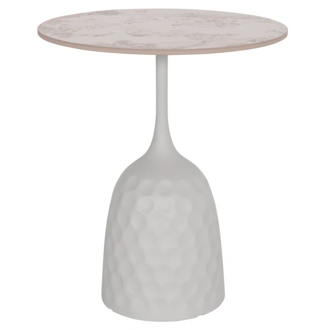 ΤΡΑΠΕΖΙ ΣΑΛΟΝΙΟΥ LONGSTEM HM18317.01 ΒΑΣΗ ΛΕΥΚΗ--SINTERED STONE CALACATA GOLD Φ50