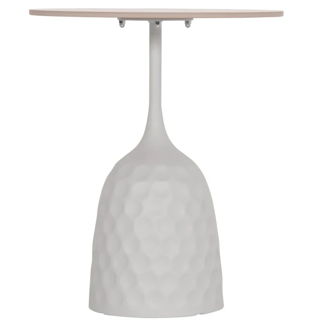 ΤΡΑΠΕΖΙ ΣΑΛΟΝΙΟΥ LONGSTEM HM18317.01 ΒΑΣΗ ΛΕΥΚΗ--SINTERED STONE CALACATA GOLD Φ50