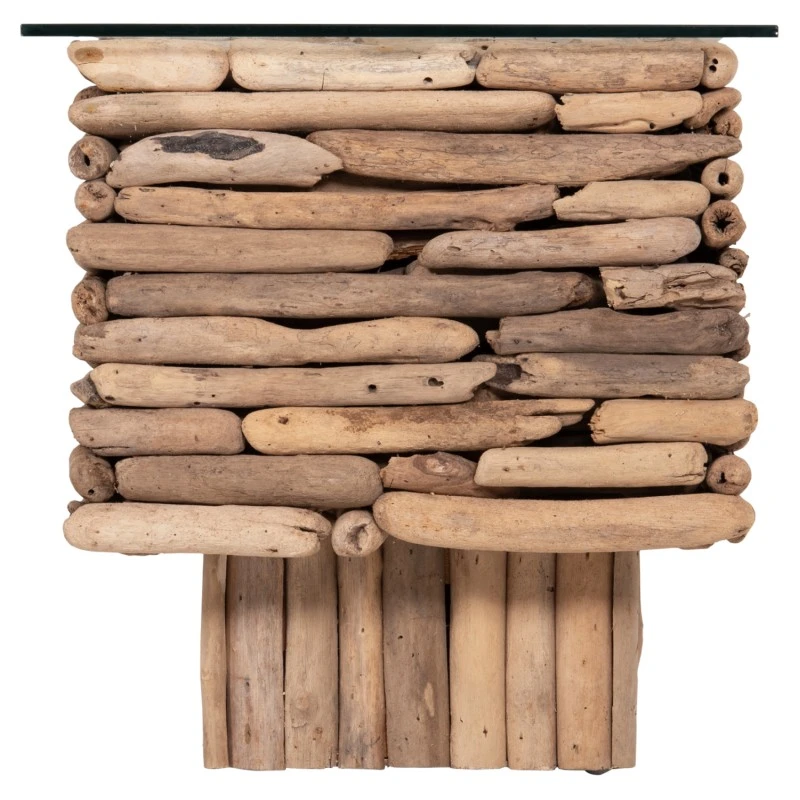 ΤΡΑΠΕΖΙ ΣΑΛΟΝΙΟΥ ΟΡΘΟΓΩΝΙΟ SPARROW HM18366 DRIFTWOOD--ΓΥΑΛΙ 105x45x47Υεκ.