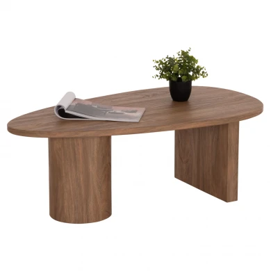 ΤΡΑΠΕΖΙ ΣΑΛΟΝΙΟΥ ΟΒΑΛ ALPER HM18327 MDF ΣΕ SONAMA ΧΡΩΜΑ 110x60x40Υεκ