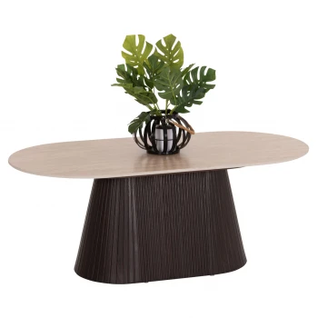 ΤΡΑΠΕΖΙ ΣΑΛΟΝΙΟΥ ΟΒΑΛ CATER HM18321 ΚΕΡΑΜΙΚΟ TOP ΟΨΗ ΤΡΑΒΕΡΤΙΝΑΣ-MDF ΒΑΣΗ 120x60x46Υεκ