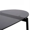 ΤΡΑΠΕΖΙ ΣΑΛΟΝΙΟΥ ΟΒΑΛ KITTY HM18040 ΓΥΑΛΙ ΦΙΜΕ TOP-GREY MARBLE ΜΕΛΑΜΙΝΗ 110x50x43Υεκ