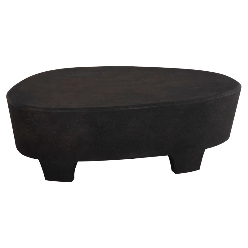 ΤΡΑΠΕΖΙ ΣΑΛΟΝΙΟΥ ΟΒΑΛ ΣΕΙΡΑ SANTORINI HM18066 MDF ΣΕ ΜΑΥΡΟ ΧΡΩΜΑ 100x60x33Υεκ.