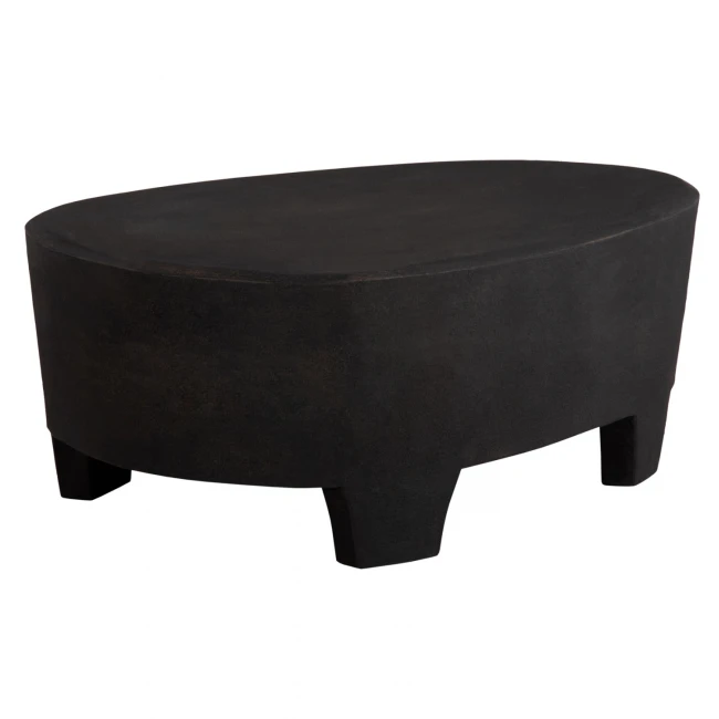 ΤΡΑΠΕΖΙ ΣΑΛΟΝΙΟΥ ΟΒΑΛ ΣΕΙΡΑ SANTORINI HM18066 MDF ΣΕ ΜΑΥΡΟ ΧΡΩΜΑ 100x60x33Υεκ.