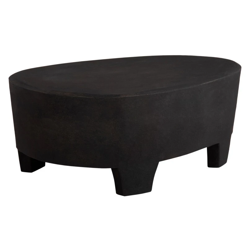 ΤΡΑΠΕΖΙ ΣΑΛΟΝΙΟΥ ΟΒΑΛ ΣΕΙΡΑ SANTORINI HM18066 MDF ΣΕ ΜΑΥΡΟ ΧΡΩΜΑ 100x60x33Υεκ.