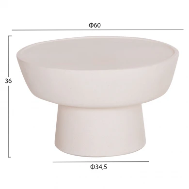 ΤΡΑΠΕΖΙ ΣΑΛΟΝΙΟΥ PIRSON HM18155.02 FIBER CEMENT ΣΕ ΛΕΥΚΟ--Φ60x36Υεκ.