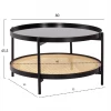 ΤΡΑΠΕΖΙ ΣΑΛΟΝΙΟΥ SEITZ HM18030 ΓΥΑΛΙ TOP-ΜΕΤΑΛΛΟ-RATTAN ΣΕ ΦΥΣΙΚΟ Φ80x45Υεκ.