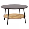 ΤΡΑΠΕΖΙ ΣΑΛΟΝΙΟΥ SEWELL HM18033 MDF ΣΕ ZEBRANO-ΜΕΤΑΛΛΙΚΑ ΠΟΔΙΑ-WICKER Φ80x46,5Υεκ.