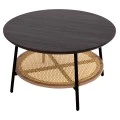 ΤΡΑΠΕΖΙ ΣΑΛΟΝΙΟΥ SEWELL HM18033 MDF ΣΕ ZEBRANO-ΜΕΤΑΛΛΙΚΑ ΠΟΔΙΑ-WICKER Φ80x46,5Υεκ.