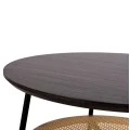 ΤΡΑΠΕΖΙ ΣΑΛΟΝΙΟΥ SEWELL HM18033 MDF ΣΕ ZEBRANO-ΜΕΤΑΛΛΙΚΑ ΠΟΔΙΑ-WICKER Φ80x46,5Υεκ.