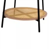 ΤΡΑΠΕΖΙ ΣΑΛΟΝΙΟΥ SEWELL HM18033 MDF ΣΕ ZEBRANO-ΜΕΤΑΛΛΙΚΑ ΠΟΔΙΑ-WICKER Φ80x46,5Υεκ.